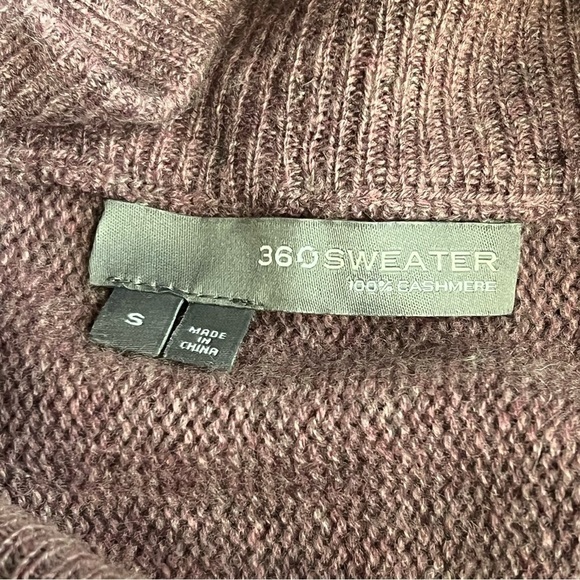 360 Sweater poncho 100%Cashmere pullover, dusty purple, turtleneck, 3/4 sleeve - Picture 4 of 9